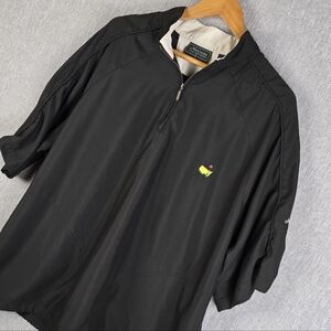 Masters Collection Shirt Sleeve 1/4 Zip Golf Winderbreaker Black Mens Sz XL